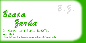 beata zarka business card